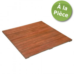 Dalle massive Merbau de couleur brun/rouge, avec de petites rainures