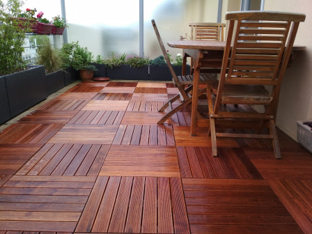 Terrasse en dalle merbau 30x500