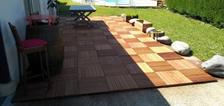 Terrasse en dalle massive en merbau